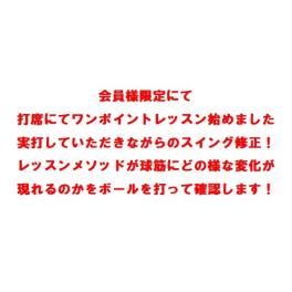 「打席ワンポイントレッスン」始めました